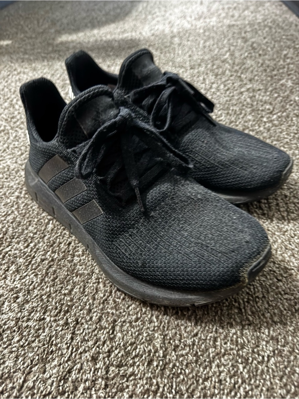 adidas Women's Black Knit Lace-Up Sneakers
